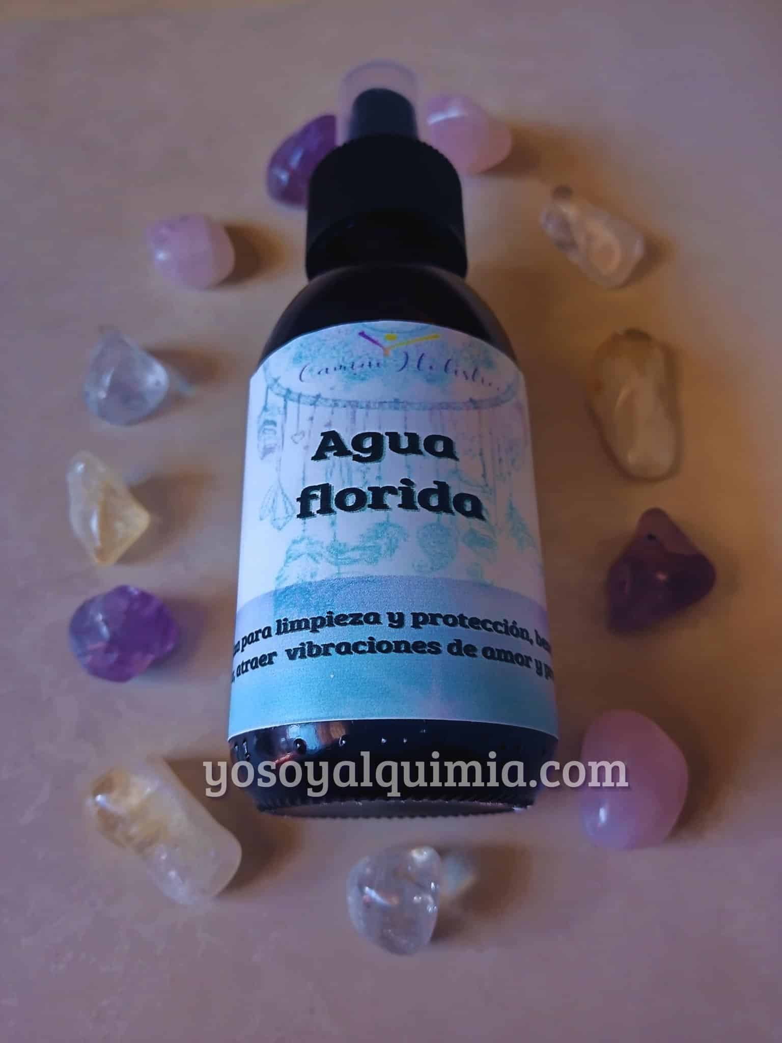agua florida con cuarzos